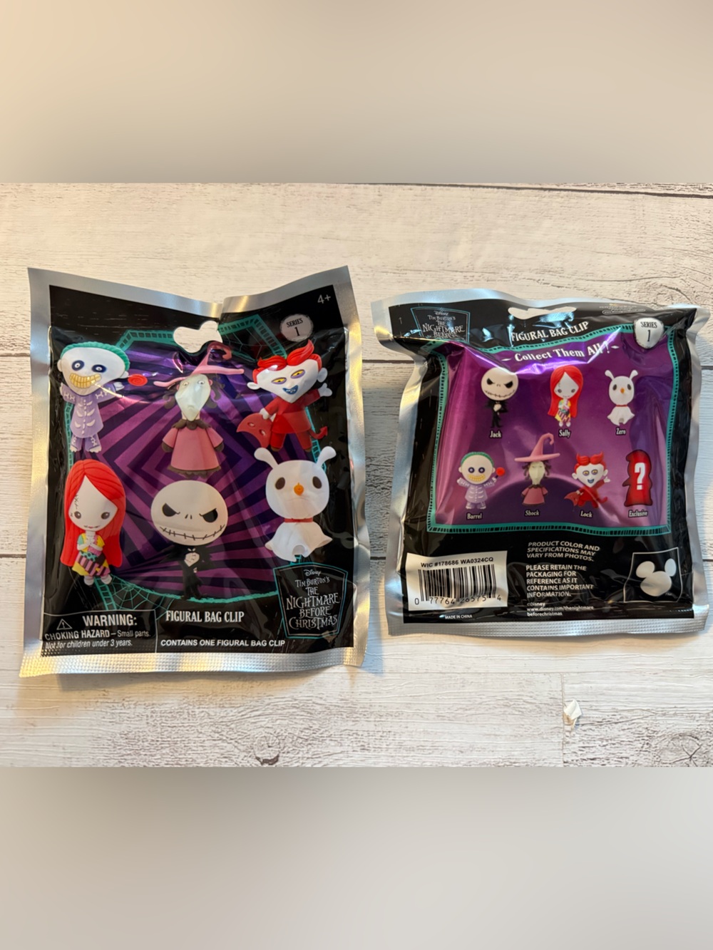Disney The Nightmare Before Christmas Series 1 Figural Bag Clip Lot of 2 Sealed